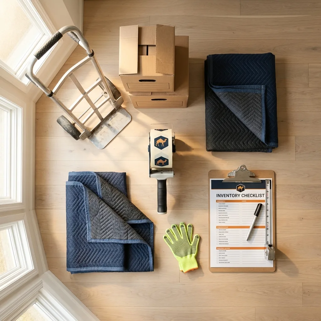 Professional moving supplies and packing materials layout for Deatsville residential relocations