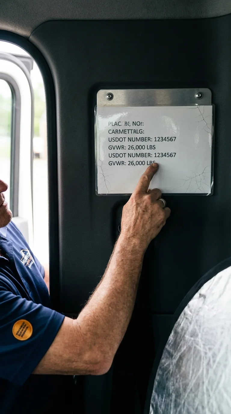 USDOT licensing placard verification in Deatsville